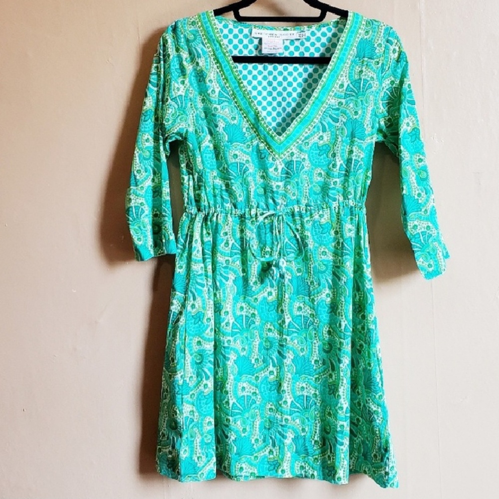 Gretchen Scott Pulley Dress Blue and Green XS